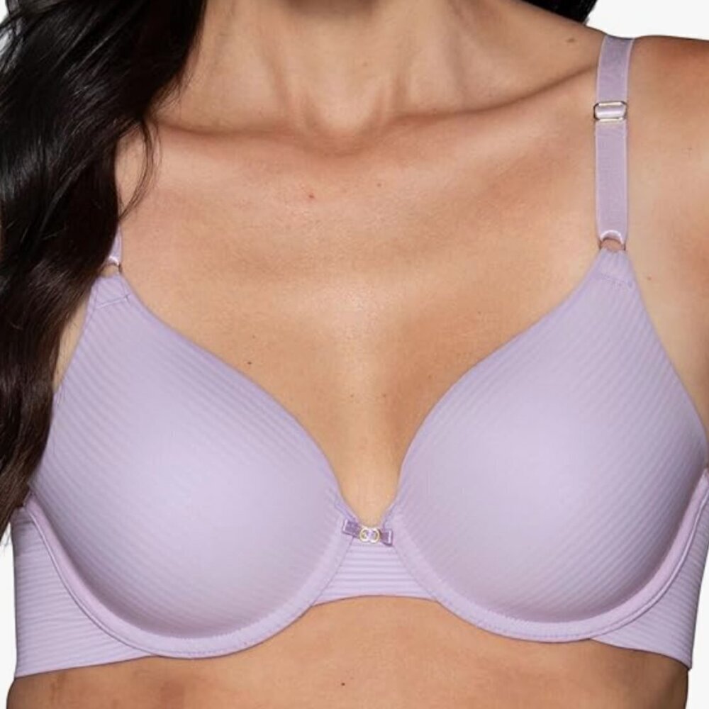NWT VANITY FAIR Women's Full Coverage Beauty Back Smoothing Bra, lavender, 36C